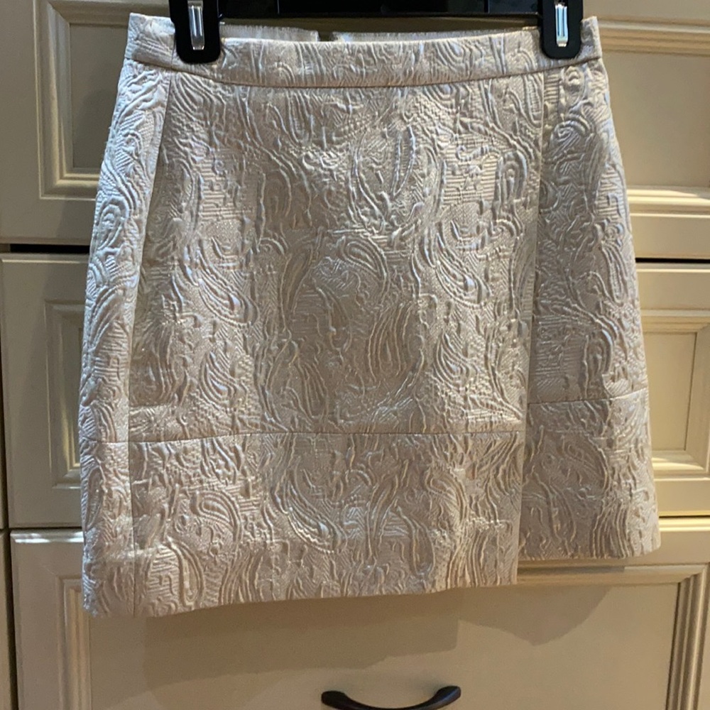 J crew metallic mini skirt back zip up